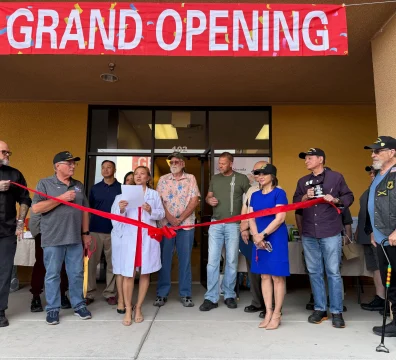 Marichu Pizan reading her speech before the ribbon cutting